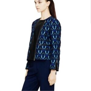 Club Monaco Aubrey Jacquard Jacket with Lambskin Panel